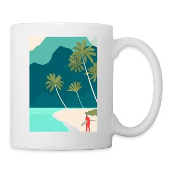 Surfen Strand - Tasse - Weiß - Rechts
