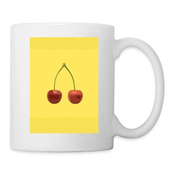 Zwei Kirschen - Tasse - Weiß - Rechts