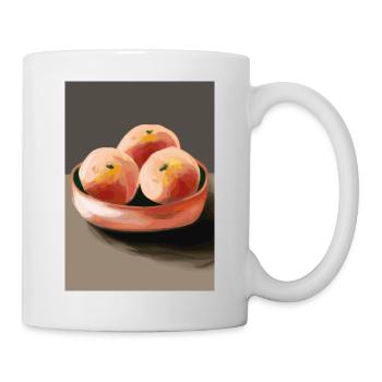 Drei Pfirsiche - Tasse - Weiß - Rechts