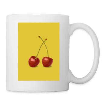 Zwei Kirschen - Tasse - Weiß - Rechts