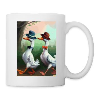 Zwei Enten - Tasse - Weiß - Rechts