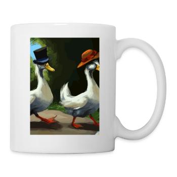 Zwei Enten - Tasse - Weiß - Rechts