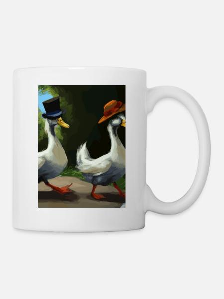 Zwei Enten - Tasse - Weiß
