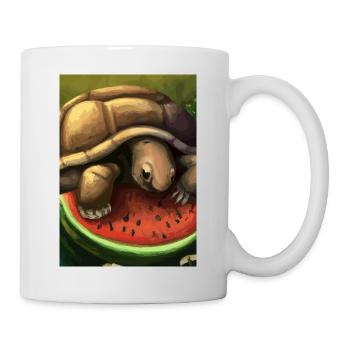 Wassermelonen-Schildkröte - Tasse - Weiß - Rechts