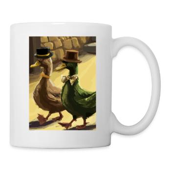 Zwei Enten - Tasse - Weiß - Rechts