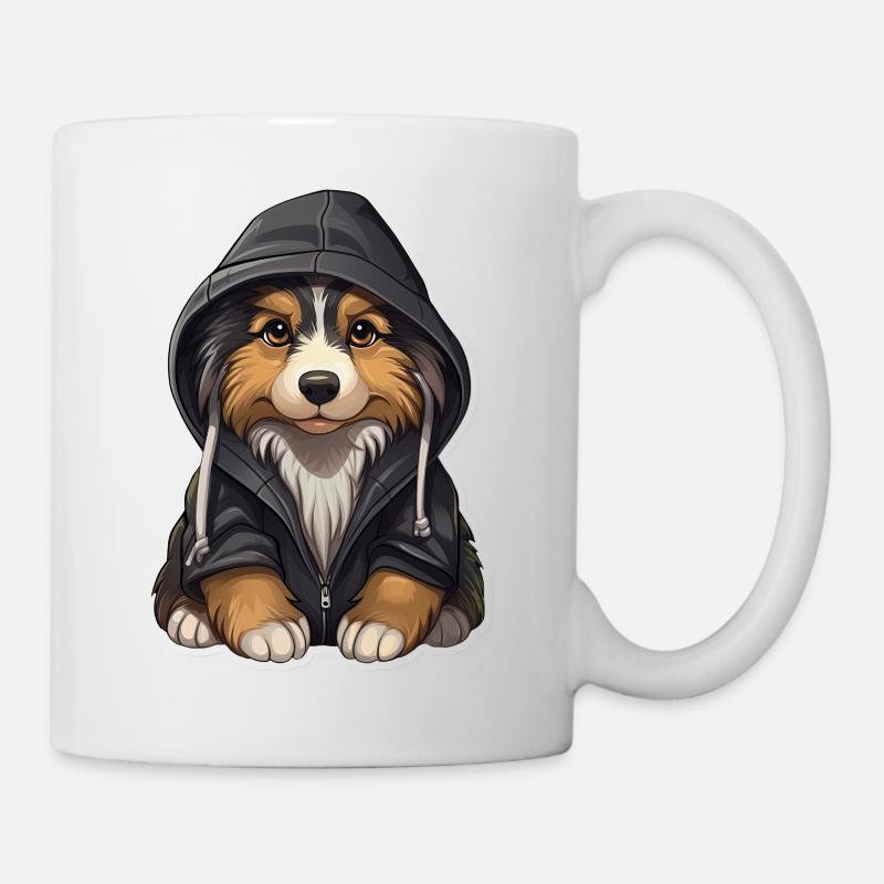 Cooler Australian Shepherd in Freizeitkleidung - Tasse - Weiß