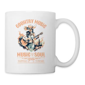 Musique Country Guitare Guitariste Chanteur Vintage - Mug blanc - blanc - Droite