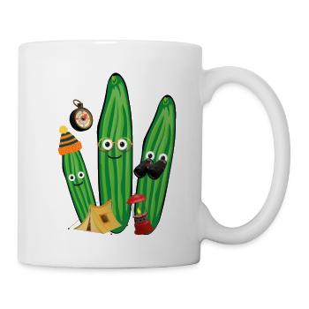 Camping, camping,cucumbers, adventurers, tent - Mug - white - Right
