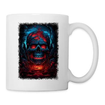 dessin fuck you geek skateboard humour noir fun - Mug blanc - blanc - Droite
