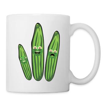 Launische Gurke, Gurken, Comic, Gurke - Tasse - Weiß - Rechts