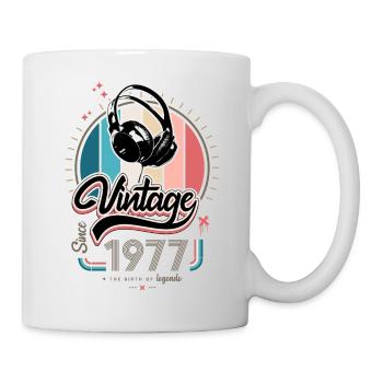 Vintage since 1977 headphones - Mug - white - Right