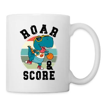 Basketball Dino T-Rex Player Sports Comic Cartoon - Mug - white - Right