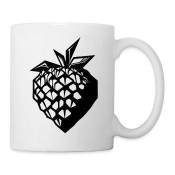 Erdbeere Obst Frucht - Tasse - Weiß - Rechts