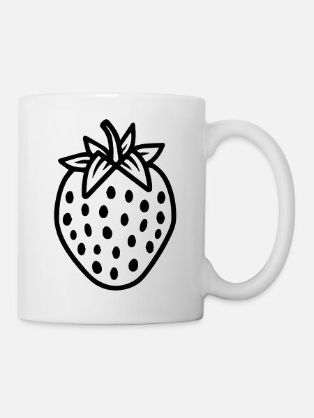 Erdbeere Obst Frucht - Tasse - Weiß
