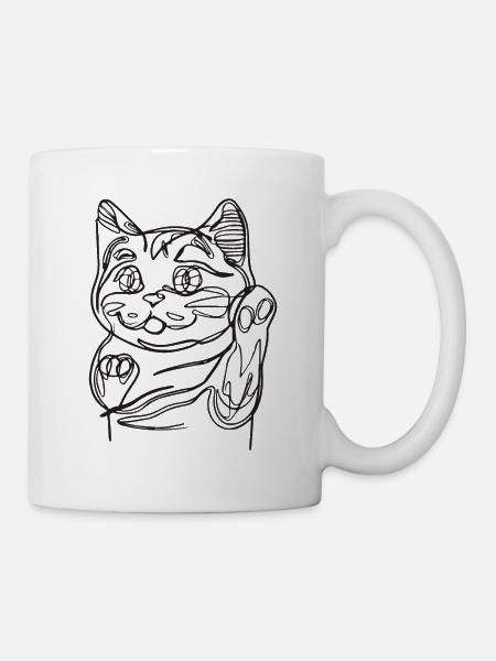 Glückskatzen-Talisman - Tasse - Weiß