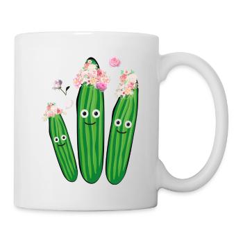 concombre,concombre,hippie,couronne, fleurs - Mug blanc - blanc - Droite