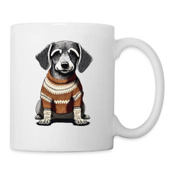 Chien avec un pull - Mug blanc - blanc - Droite