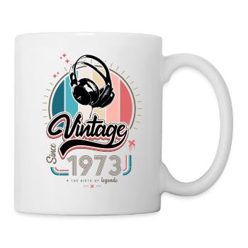 Vintage since 1973 headphones - Mug blanc - blanc - Droite