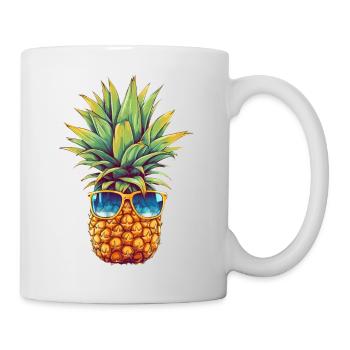 Ananas mit Sonnenbrille: Sommer Coolness - Tasse - Weiß - Rechts
