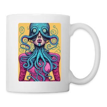 Mystisches und mysteriöses Pink Halb Frau, halb Okto - Tasse - Weiß - Rechts