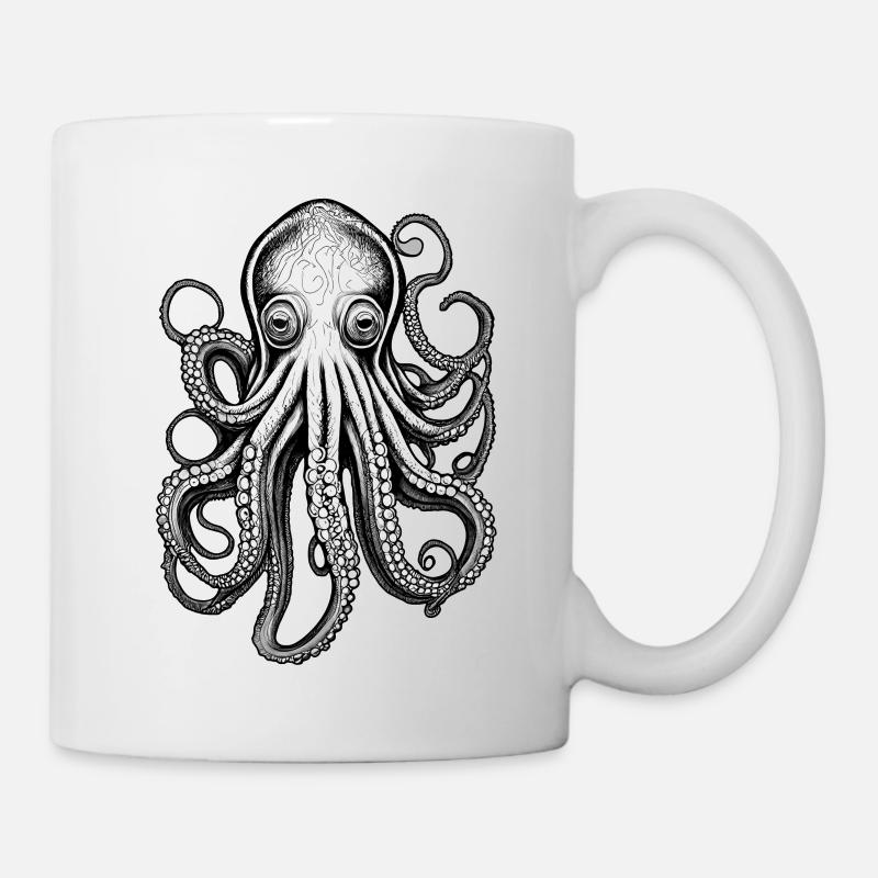 Psychedelischer Oktopus - Tasse - Weiß