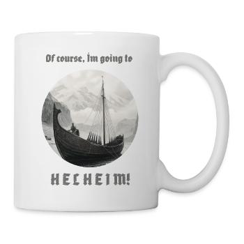 Un navire viking navigue vers Helheim avec inscription - Mug blanc - blanc - Droite