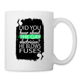 boys lesbian cool bday geek gay funny 4th of july - Tasse - Weiß - Rechts