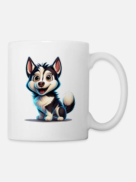 Dessin animé Husky - Mug blanc - blanc