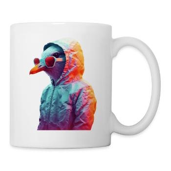 Seagull with sunglasses Colorful Cool seagulls Seabird - Mug - white - Right