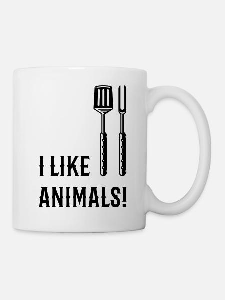 I Like Animals! (Grillbesteck / Black) - Tasse - Weiß