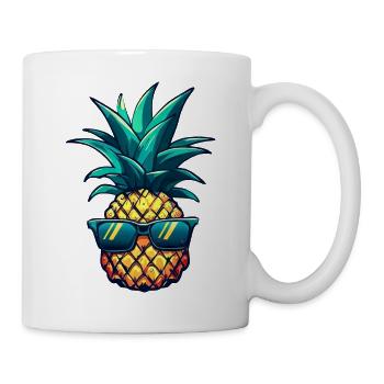 Cool pineapple eye-catcher: tropical fruit with style - Mug - white - Right