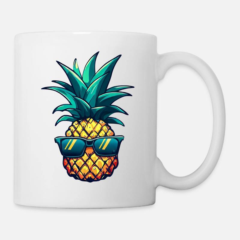 Cool pineapple eye-catcher: tropical fruit with style - Mug - white