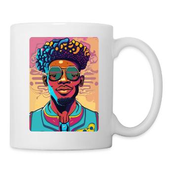 Cool Afro Man with Glasses - Mug - white - Right