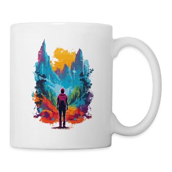 Wandern Berge Bunt - Tasse - Weiß - Rechts