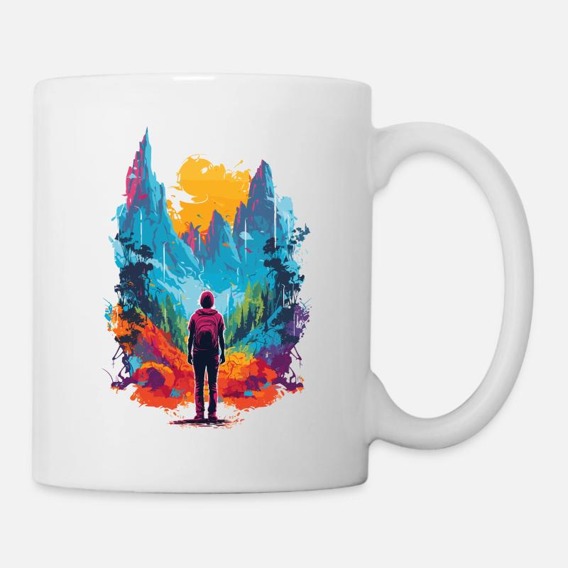 Wandern Berge Bunt - Tasse - Weiß