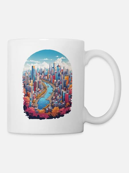 Stadt Landschaft - Tasse - Weiß