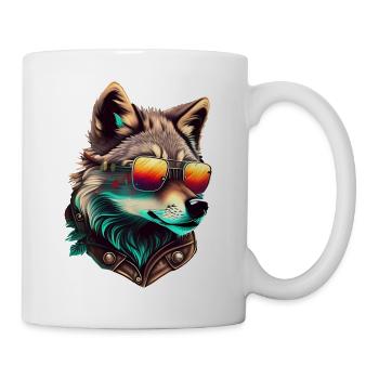 cooler Wolf - Tasse - Weiß - Rechts