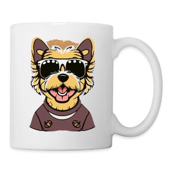 Happy Dog Sonnenbrille Lustiger Welpe Gangsta Paradies - Tasse - Weiß - Rechts