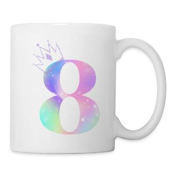 Regenbogen zum 8-jährigen Jubiläum - Tasse - Weiß - Rechts
