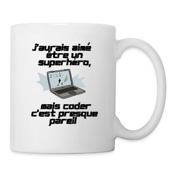 SUPERHERO CODEUR - Mug blanc - blanc - Droite