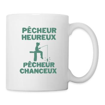 Pêcheur heureux pêcheur chanceux - Mug blanc - blanc - Droite
