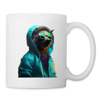 Hyena with sunglasses Colorful Cool hyenas Africa - Mug - white - Right