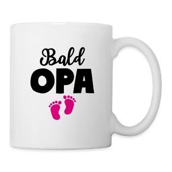 Bald Opa Mädchen Baby Großvater - Tasse - Weiß - Rechts