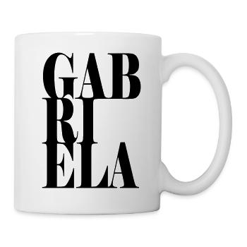 Gabriela Surname First name Modern font Word Art - Mug - white - Right