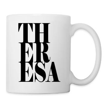 Theresa Name Vorname Moderne Schrift Wort Art - Tasse - Weiß - Rechts