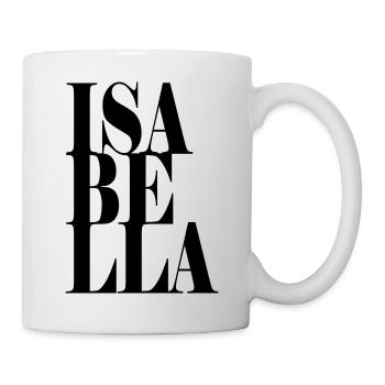 Isabella Nom Prénom Police moderne Word Art - Mug blanc - blanc - Droite