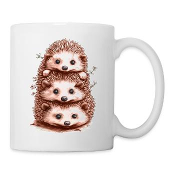 Lustige Igel - Tasse - Weiß - Rechts