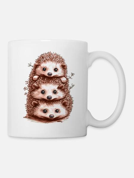 Lustige Igel - Tasse - Weiß