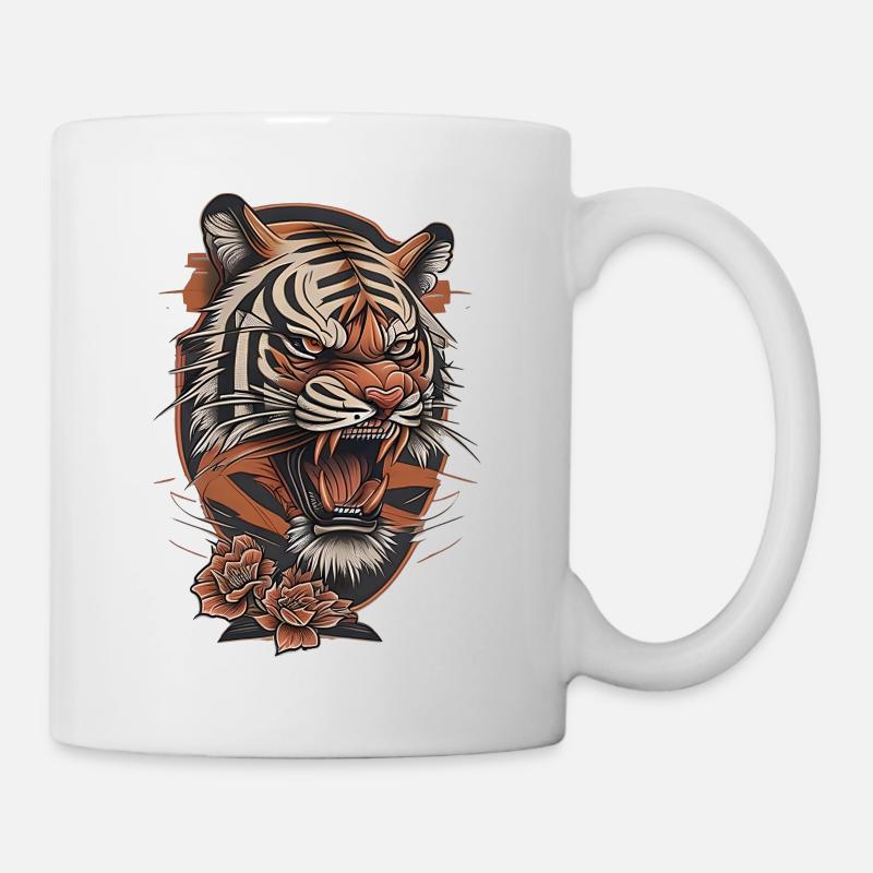 tigre tatouage japonais - Mug blanc - blanc