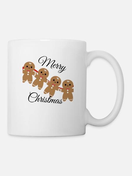 Weihnachtsfreude Lebkuchenmann - Tasse - Weiß